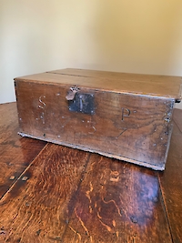 A large elm bible or deed box Image 7