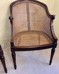 A pair of mahogany framed Bergere arm chairs Image 4