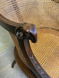 A pair of mahogany framed Bergere arm chairs Image 3