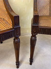 A pair of mahogany framed Bergere arm chairs Image 2