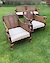 A walnut Bergere suite