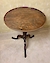 An oak tray top tripod table