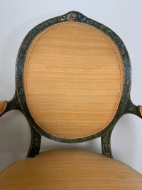 Pair of painted frame open arm chairs Image 3