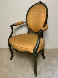 Pair of painted frame open arm chairs Image 7