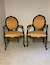 Pair of painted frame open arm chairs