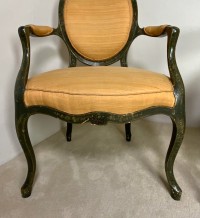 Pair of painted frame open arm chairs Image 5