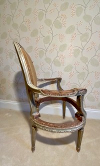 Pair of painted open arm chairs Image 4