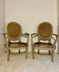 Pair of painted open arm chairs Image 1