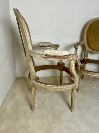 Pair of painted open arm chairs Image 8