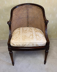 Pair of walnut Bergere arm chairs Image 9
