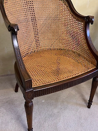 Pair of walnut Bergere arm chairs Image 4