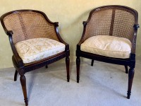 Pair of walnut Bergere arm chairs Image 1