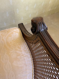 Pair of walnut Bergere arm chairs Image 6