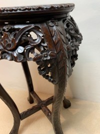 A Chinese hardwood marble topped table Image 6