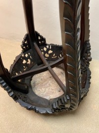 A Chinese hardwood marble topped table Image 4