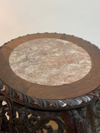 A Chinese hardwood marble topped table Image 2