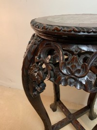 A Chinese hardwood marble topped table Image 5