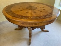 A continental inlaid drum table Image 1