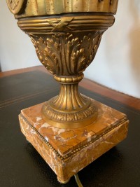 A gilt metal table lamp with handmade shade Image 5