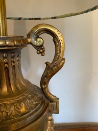 A gilt metal table lamp with handmade shade Image 4