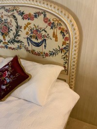 A king size polychrome and parcel gilt bed Image 2