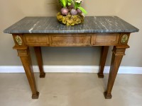 Marble topped mahogany console table Image 2