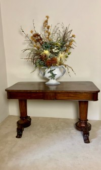 Two drawer mahogany writing table Image 1